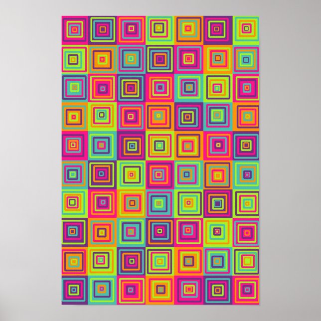 Poster Padrão de Quadrados (Frente)