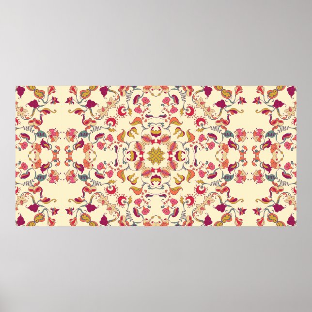 Poster Padrão de rendas ornamentais, círculo com mães (Frente)