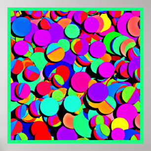 Poster Padrão de Revival Retroativo Colorido Vibrante