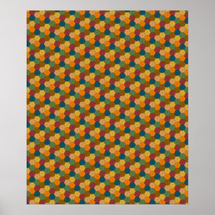 Poster Padrão de Roda do Flor Multicolorido Tesselado