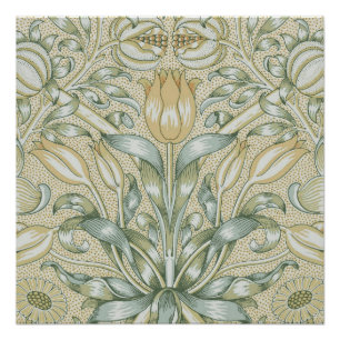 Pôster Padrão de Romã Antiga Lírio de William Morris