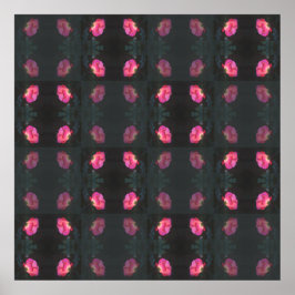 Poster Padrão de Rosas Cor-de-Rosa