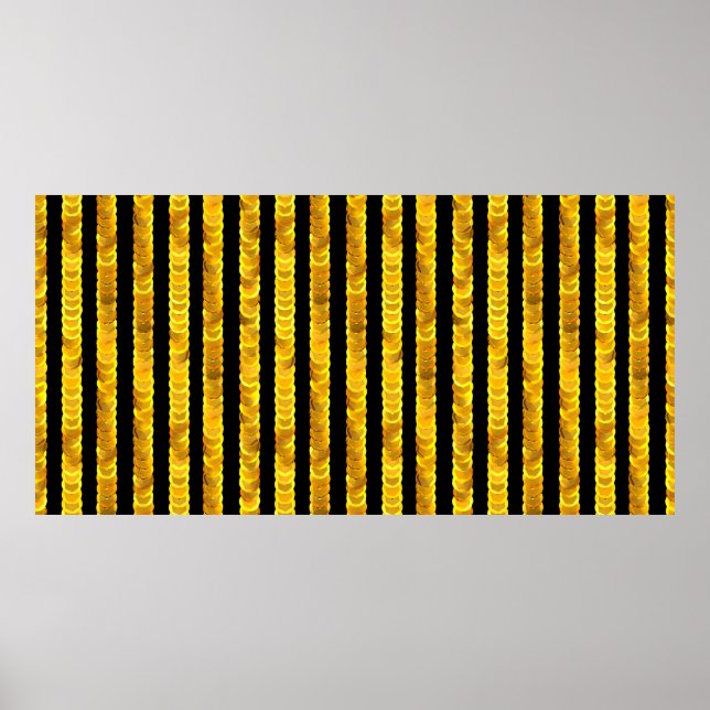 Poster Padrão de sequências Douradas (Frente)