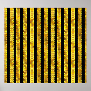 Poster Padrão de sequências, miçangas, rotinas, moda 3D.