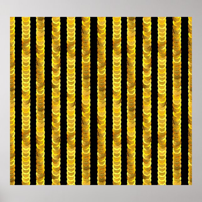 Poster Padrão de sequências, miçangas, rotinas, moda 3D. (Frente)