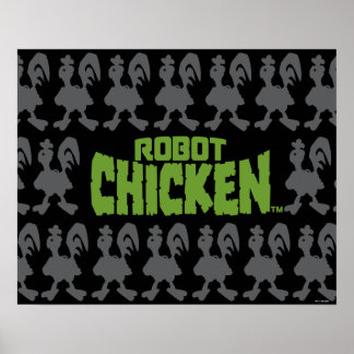Poster Padrão de Silhouette Robot Chicken