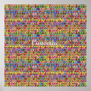 Poster Padrão de símbolos de paz multicoloridos Thunder_C