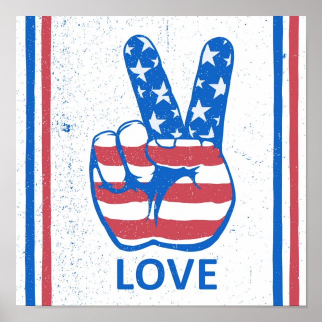 Poster Padrão de Sinalizador da Peace American (Frente)