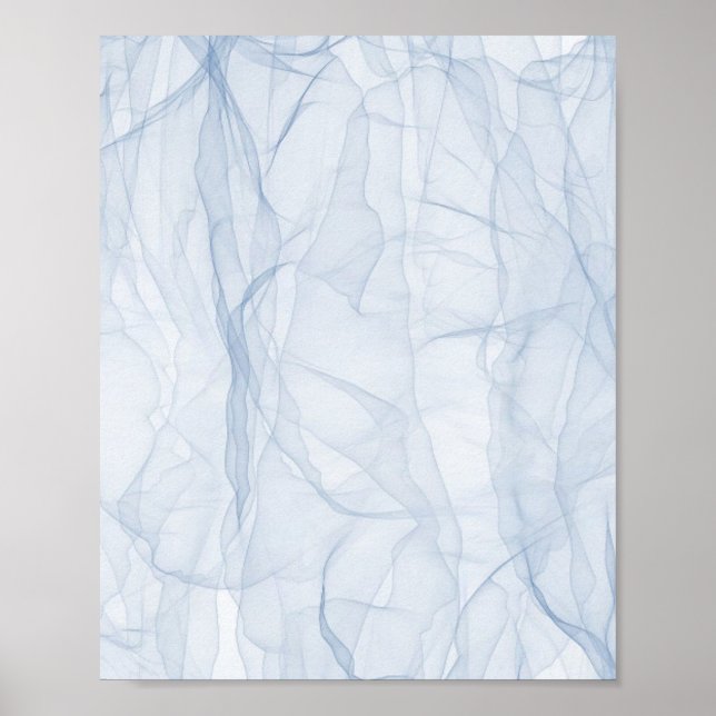 Poster Padrão de Sombra Azul (Frente)