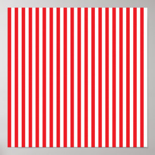Pôster Padrão de Stripes Vermelhas e Brancas