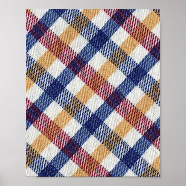 Poster Padrão de Tartan multicolorido (Frente)