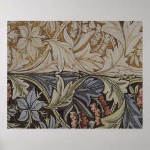 Pôster Padrão de Tecido Antiquado da Tapeçaria Floral V