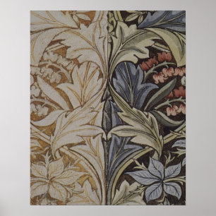 Poster Padrão de Tecido Antiquado da Tapeçaria Floral V