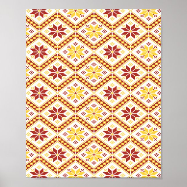 Poster Padrão de tecido floral (Frente)