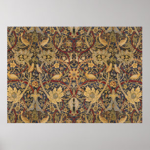 Poster Padrão de Tecido Floral da Tapeçaria Vintage