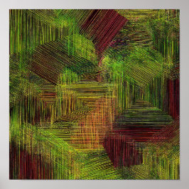 Poster Padrão de Tecido Geométrico com Falha Digital