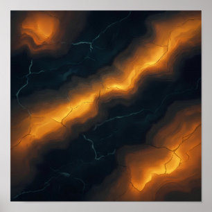 Poster Padrão de Tecido Obsidiana Fumaça Iluminada Sem Co