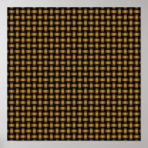 Poster Padrão de Tecido Preto Laranja