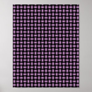 Poster Padrão de Tecido Preto Roxo