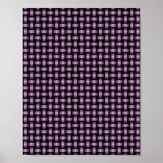 Poster Padrão de Tecido Preto Roxo (Frente)
