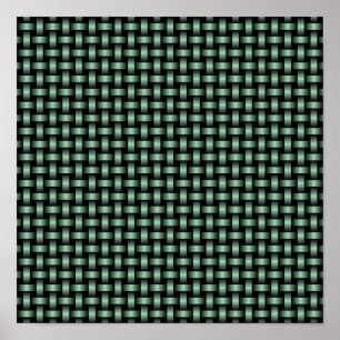 Poster Padrão de Tecido Verde Preto