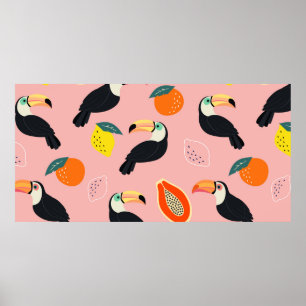 Poster Padrão de tendências com toucador e abstrato tro