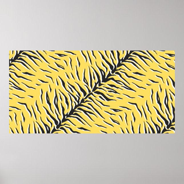 Poster Padrão de tigre preto e amarelo de safena sem cost (Frente)