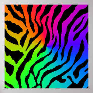 Pôster Padrão de tigre retro Corey Tiger 80s