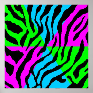 Pôster Padrão de tigre retro Corey Tiger 80s