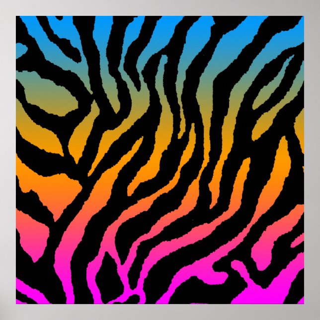 Poster Padrão de tigre retro Corey Tiger 80s (Frente)