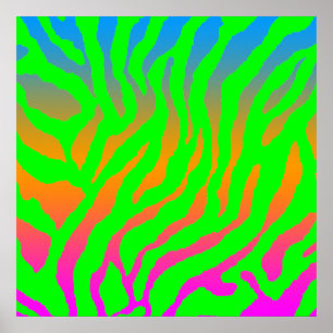 Pôster Padrão de Tigre Retroativo do Corey Tiger 80s