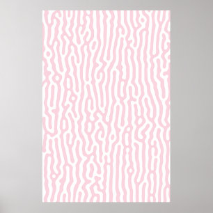 Poster Padrão de Turing rosa e branca