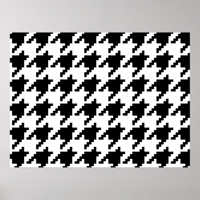 Pôster Padrão de verificação de houndstooth de pixel de 8 (Frente)