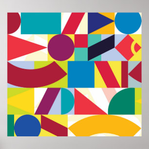 Poster Padrão de Vintagem Geométrica Abstrato Decorativa