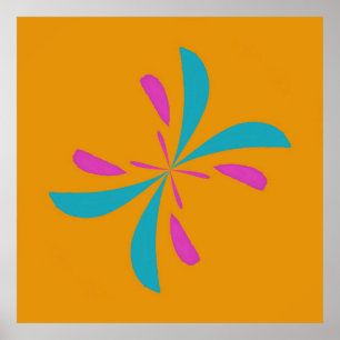 Poster Padrão de voo da borboleta Abstrato simples