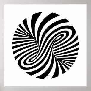Poster Padrão de Vortex Preto e Branco - Ilusão Óptica