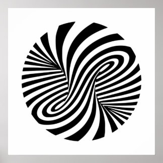 Poster Padrão de Vortex Preto e Branco - Ilusões Ópticas
