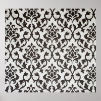 Padrão de wallpaper damask preto