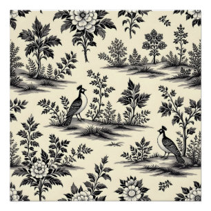Pôster Padrão decorativo de toile francesa