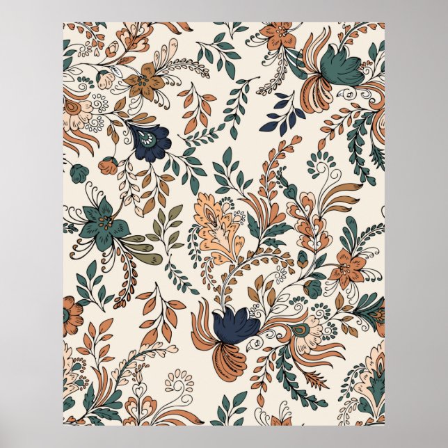 Poster Padrão decorativo de vinheta uniforme pequeno (Frente)