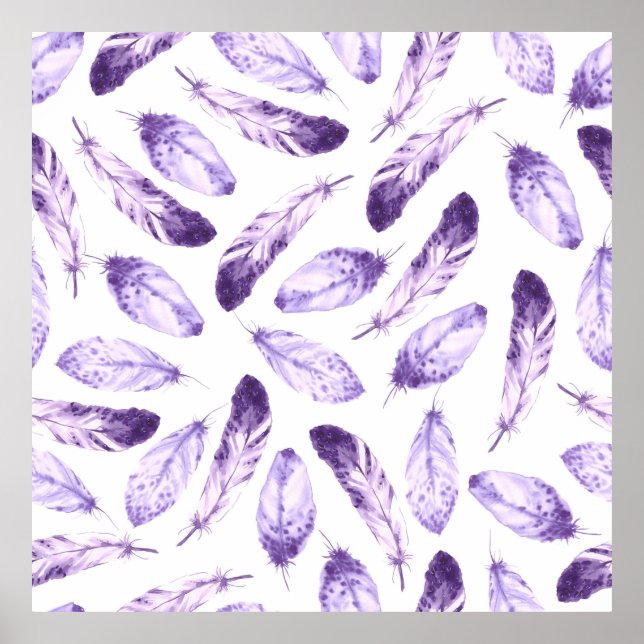 Poster Padrão decorativo sem costura com penas. Waterco (Frente)