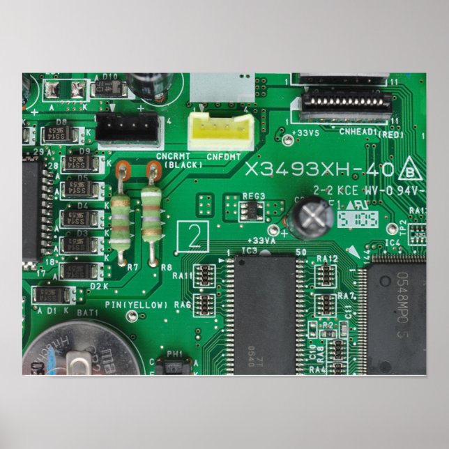 Poster padrão do computador com conselho de circuito elet (Frente)