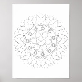 Poster - Padrão Elegante de Mandala para Cor