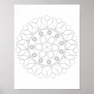 Poster - Padrão Elegante de Mandala para Cor