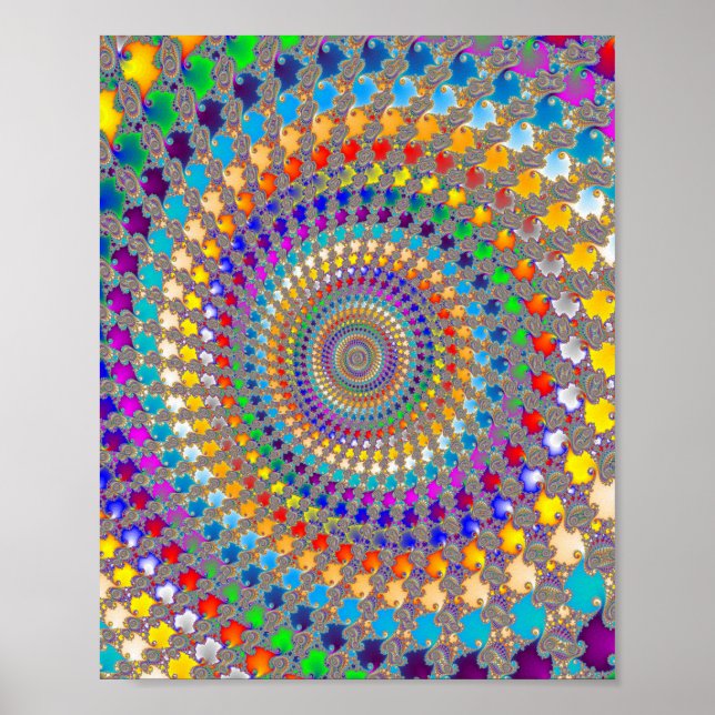 Poster Padrão Espiral Colorido (Frente)