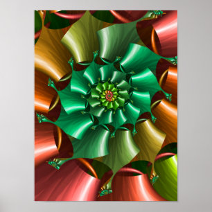 Poster Padrão Espiral Multicolorido