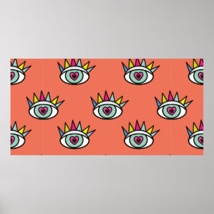 Poster Padrão esportivo de olhos contínuo abstrato Esport