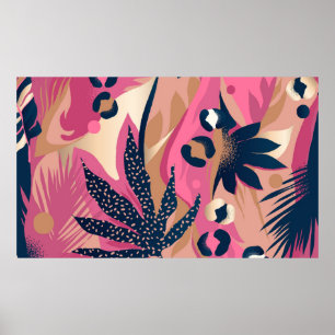Poster Padrão exótico moderno com pele-leopardo. Criati