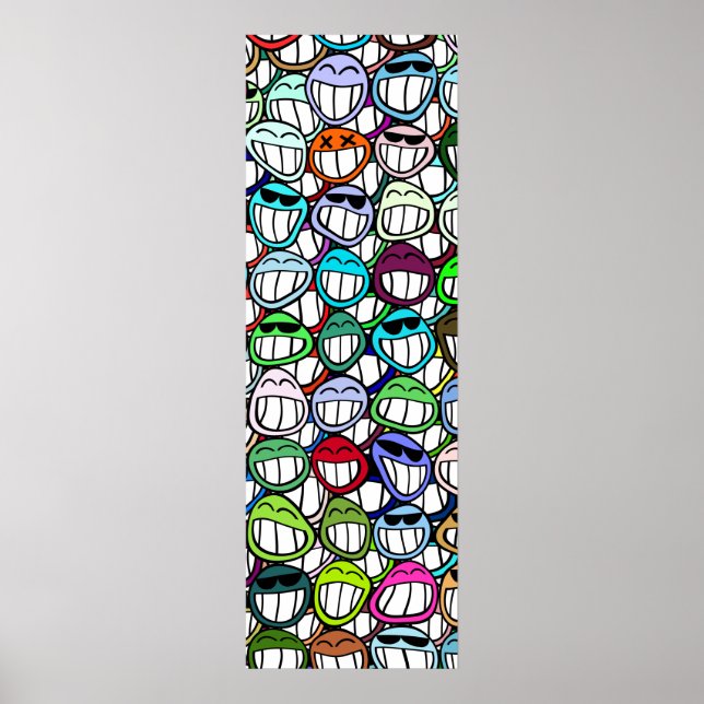 Pôster Padrão Faces (Frente)