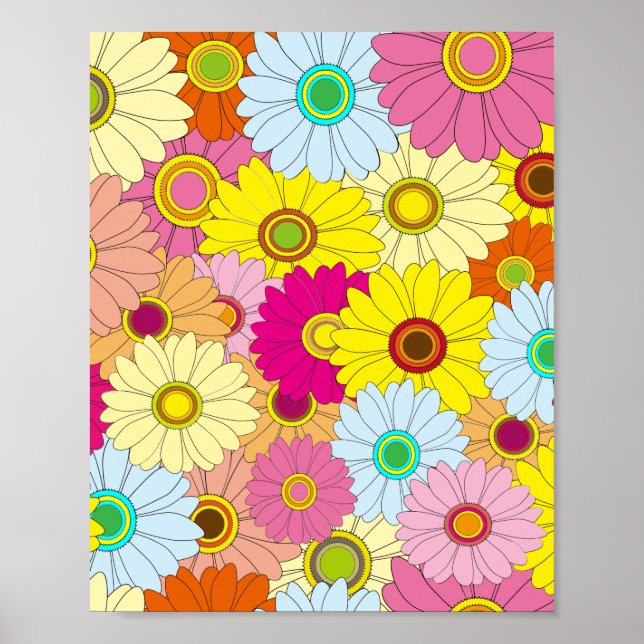 Poster padrão floral (Frente)